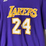 Adidas  LA Lakers  Crew Neck Short Sleeve Purple T-Shirt Sz M Photo 5