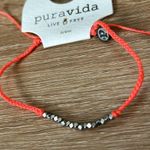 Pura Vida  faceted metal bead silver anklet Photo 1