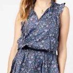 Outerknown  blue floral smocked waist ruffle dress size medium NWT Photo 8