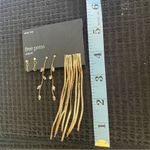 Free Press  set of 3 gold tone floral design earrings NEW Photo 3