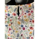 Faded Glory  white floral keyhole back lightweight blouse Photo 2
