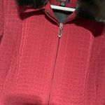 Gallery Burgundy Quilted Jacket W/Removable Faux Fur Collar Small EUC Photo 7