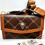 Valentino Orlandi Top Handle Crossbody Logo Adjustable Bag Brown Photo 1