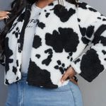 SheIn Cow Print Flannel Jacket Photo 0