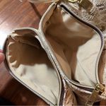 Anthropologie NWOT Crossbody Bag Woven Fabric Beige Sable Animal Graphic Clutch Photo 6