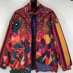 Farm Rio Crochet Patchwork Print Reversible Oversize Puffer Jacket Size Medium Photo 2
