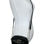 Michael Kors Crossbody Bag Black Leather Gold Chain Strap Zip Card Slots Small Photo 1