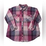 Maurice's  Pink Plaid Twill Jacket Shacket with Pockets; button up shirt; size XXL Photo 1