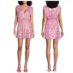 Ramy Brook NWT  Reina Ruched Metallic Jacquard Mini Dress Size 6 Photo 3
