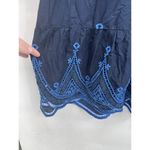 J. Crew Embroidered Beach Tunic Mini‎ Dress Women XL Navy Blue Vacation Resort Photo 8