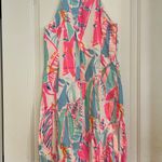 Lilly Pulitzer Lynn Out To Sea Sailboat Print Lace Front Sleeveless Shift Dress Photo 1