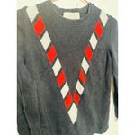 VICTOR GLEMAUD Black Red White Candy Detail Cotton Cashmere V Front Sweater S Photo 6
