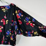 Anthropologie NEW Maeve Boatneck Puff Long Sleeve Floral Print Blouse Black Med Photo 13