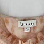 Kit & Sky Lightweight Mesh Floral Print Puff Sleeve Sweat Heart BabyDoll Top Pink Size L Photo 2
