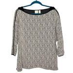 Chico's Chico’s Diamond Chevron Jacquard Knit 3/4 Length Sleeve Blouse Top Photo 0
