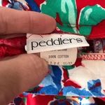 Vintage Floral Fit Flair MIDI Skirt Sz 12 Pockets Red White Blue 90s Spring Photo 4