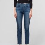 3x1  Darkwash Buttonfly Raw Hem Distressed Straight Leg Jean Photo 5