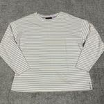 AYR  French Fry Shirt Womens XS 3/4 Sleeve Pima Cotton Top Tan White Striped Photo 0