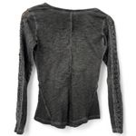 Free People   | S | Washed Black Embroidered  Lace Long Sleeves T-shirt Top Photo 4