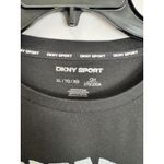 DKNY Sport Long‎ Sleeve Graphic Tee Cropped Top Athleisure Black XL Photo 4