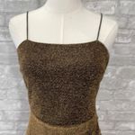 She & Sky  Brown Glitter Ruched Bodycon Mini Dress Photo 2