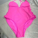 Gianni Bini GB hot pink Barbie core large one piece swimsuit adjustable straps cross cross Photo 8