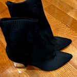 Forever 21 Knit Stretch Sock Slip on POINTED-TOE metallic heels ANKLE BOOTS 8 Photo 4