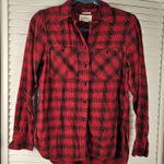 Denim & Supply Ralph Lauren  Womens RL Utility Red Black Plaid Long Sleeve Top Sm Photo 0