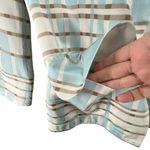 Pendleton  Blazer Jacket Womens 4 Blue Tan White Plaid Open Silk Blend Preppy Photo 11