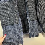 Chico's Chico’s Fringed Franklin Cardigan Sweater Jacket Blue Black 3 NWT XL Photo 5