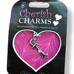 Cherish Charms I Monogram Initial Bracelet Charm NEW‎ NWT Silvertone Silver Photo 0