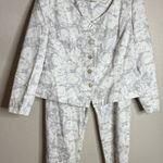 Spiegel Vintage  Womens Size 18W 2 Piece Pants Suit White Lilac Career Church Photo 0