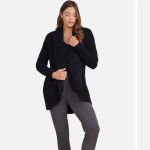 Barefoot Dreams  CozyChic Lite‎ Circle Shawl Cardigan in Black Photo 1