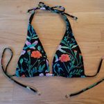 Kate Spade  Black Floral Hummingbird Chic Feminine Trendy Bikini Top Size Medium Photo 0