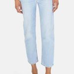 RE/DONE 70s Stove Pipe High Rise Straight Ankle Jeans in River Fade Blue Size 29 Photo 0