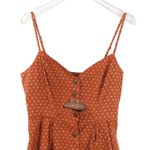 Urban Outfitters  Cope Burnt Orange Polka Dot Cut Out Button Mini Dress Small Photo 2
