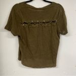 IRO  Green Short Sleeve Lace Back Detail Crop Top Raw Edge Sweater Womens XS Photo 3