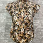 Moodie Black Floral Smocked Top Size XS Photo 0