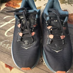 Hoka  Dark Blue and Peach Athletic Shoes Photo 0