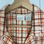 Erika Plaid Cotton Button up Orange Brown Beige Short Sleeve Shirt… Photo 7