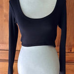ZARA Black Women's long sleeve Crop Top. Size Medium. Photo 0