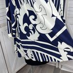 Siasia Vintage Patterned Kimono Cardigan Topper Jacket Blue‎ White Large Blue Photo 6