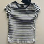 Brandy Melville  Navy Blue and White Striped Tee Photo 0