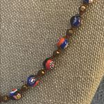 Vintage Italian Murano Millefiori Art Glass Beaded Necklace Brown Photo 2