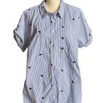 Westport  Button Down Blue & White Top Size 1X Photo 1
