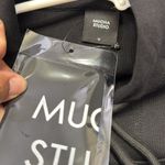 Black Hooded Tennis Skirt Sweatshirt Stripes Mucha Studio Size Medium NWT Photo 8