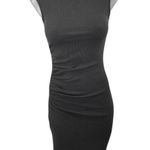 ZARA  Black Sleeveless Rib Knit Ruched Midi Bodycon Sweater Tank Dress Size XS Photo 0
