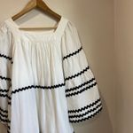 Lisa Marie Fernandez Women's Ric Rac Flare Sleeve Linen Blend Dress Size XS Black Photo 4