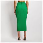 Meshki Green Crystal Stretch Ribbed Bodycon Midaxi Pencil Skirt Size XS Photo 3