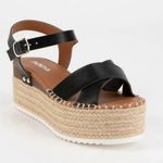 Black Espadrille Wedges Sandal Size 6.5 Photo 0